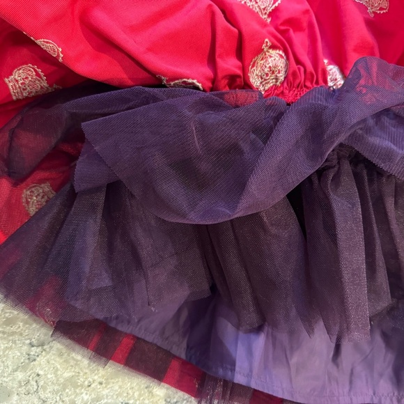 OshKosh B'gosh Genuine Kids Red Party Dress with Crown Pattern Girls 4 - Picture 3 of 5